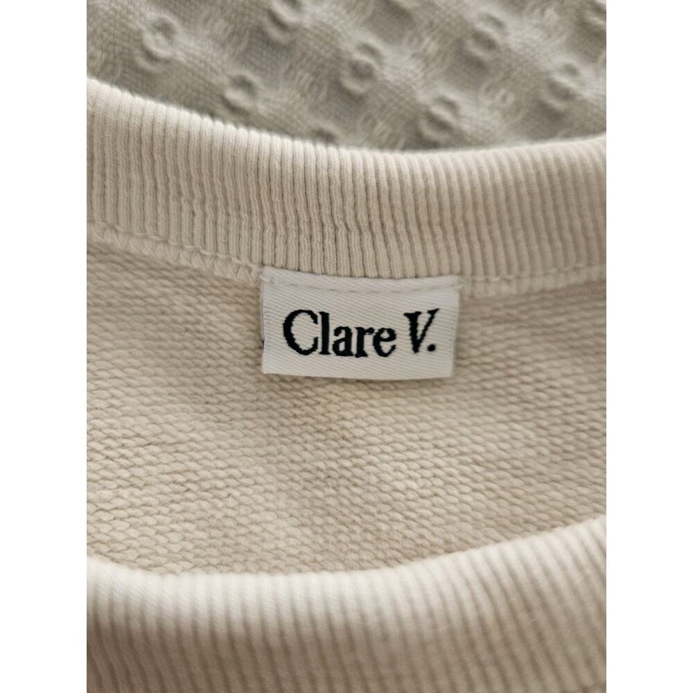 Clare V Oui Sweatshirt Size S/M Bone Cream Ivory - Picture 9 of 11